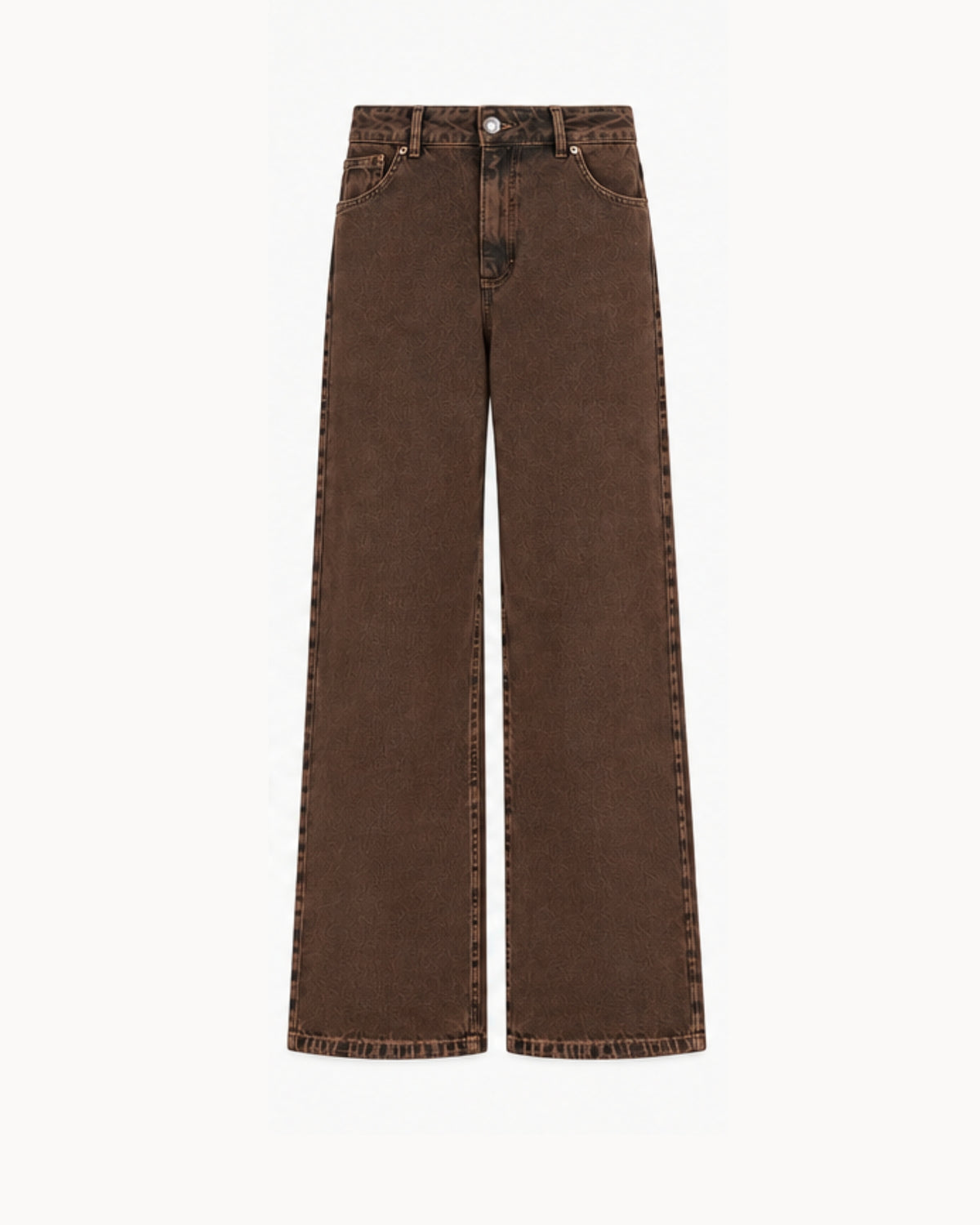 Jeans a Gamba Larga con effetto Delavé