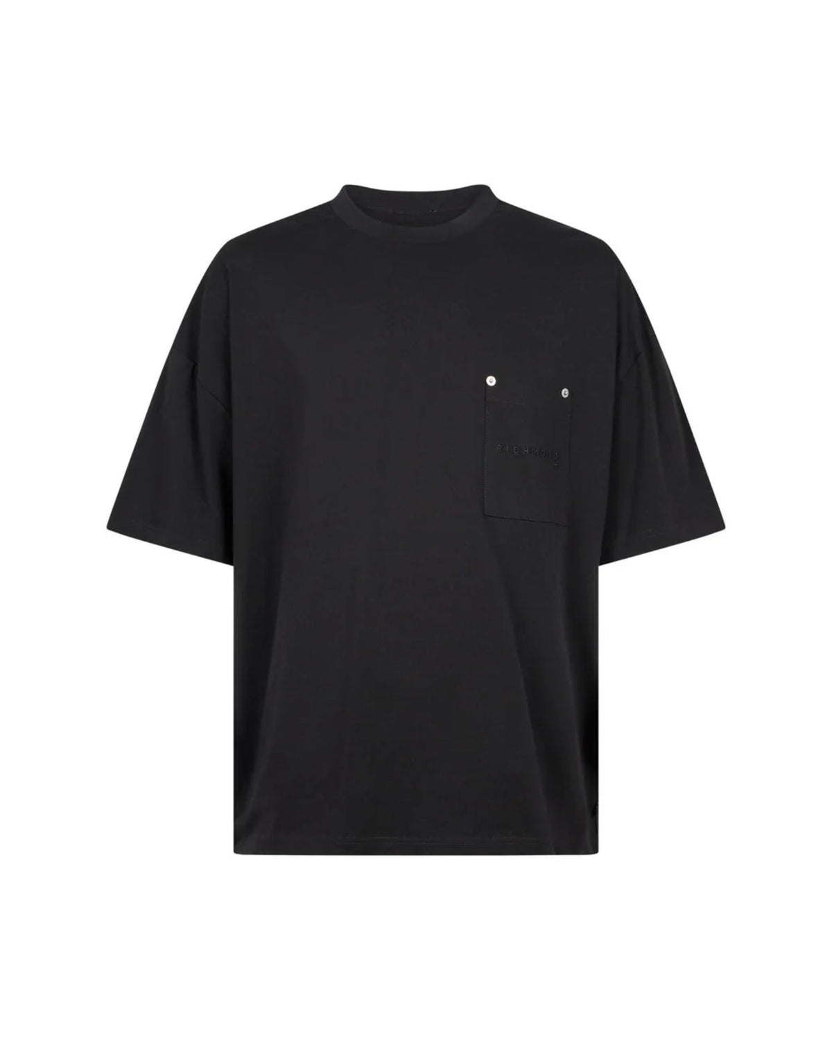 T-shirt Oversize con Taschino e Logo Ricamato