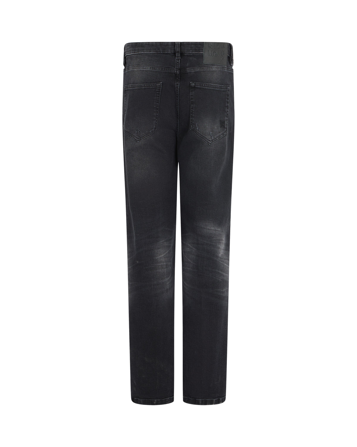 Jeans a Gamba Dritta con Dettagli Distressed