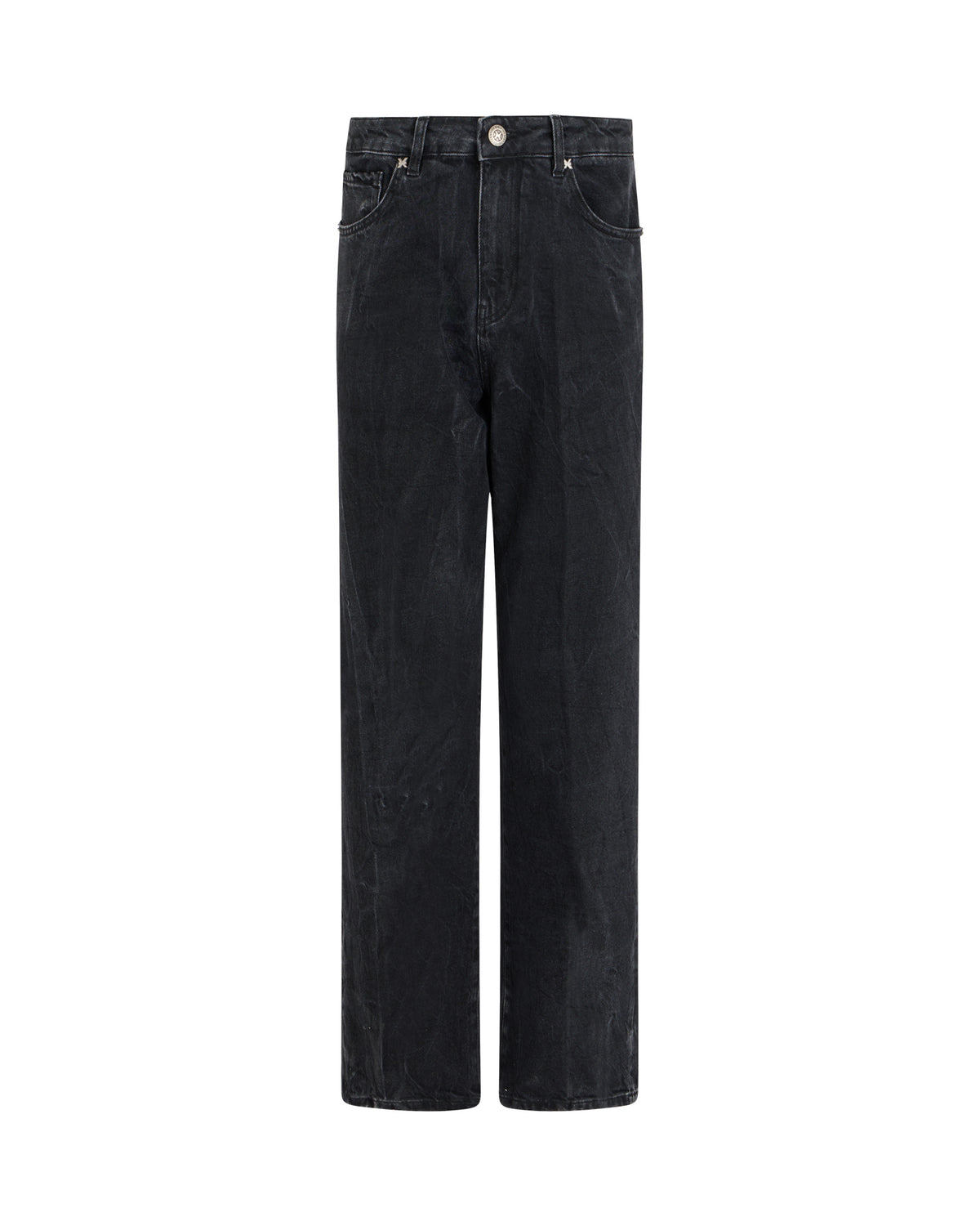 Jeans Wide Leg con Lavaggio Delavé