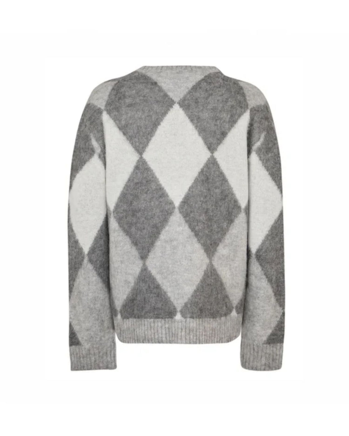 Maglione con Motivo Argyle e Logo Jacquard