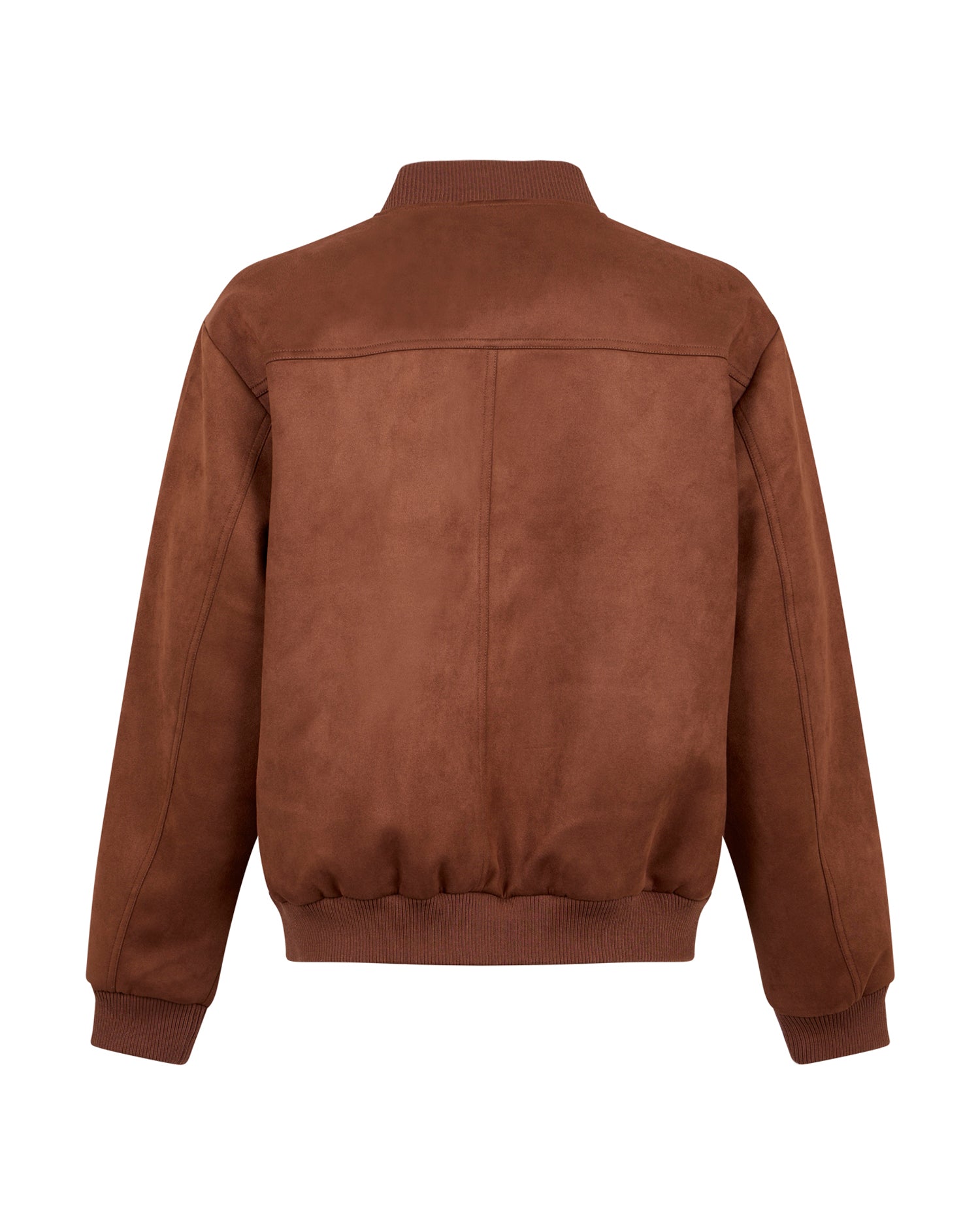 Bomber Effetto Scamosciato con Chiusura a Zip