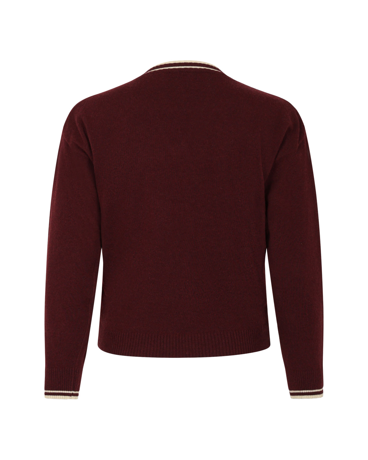 Pullover Scollo a V con Motivo Argyle e Logo