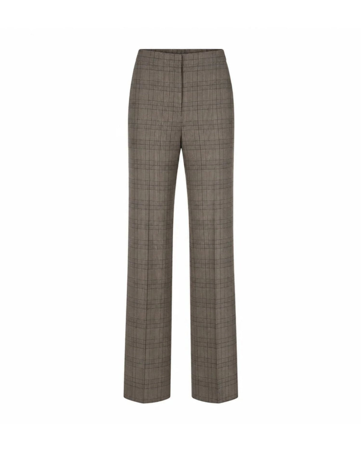 Pantaloni a Gamba Dritta con Motivo a Quadri