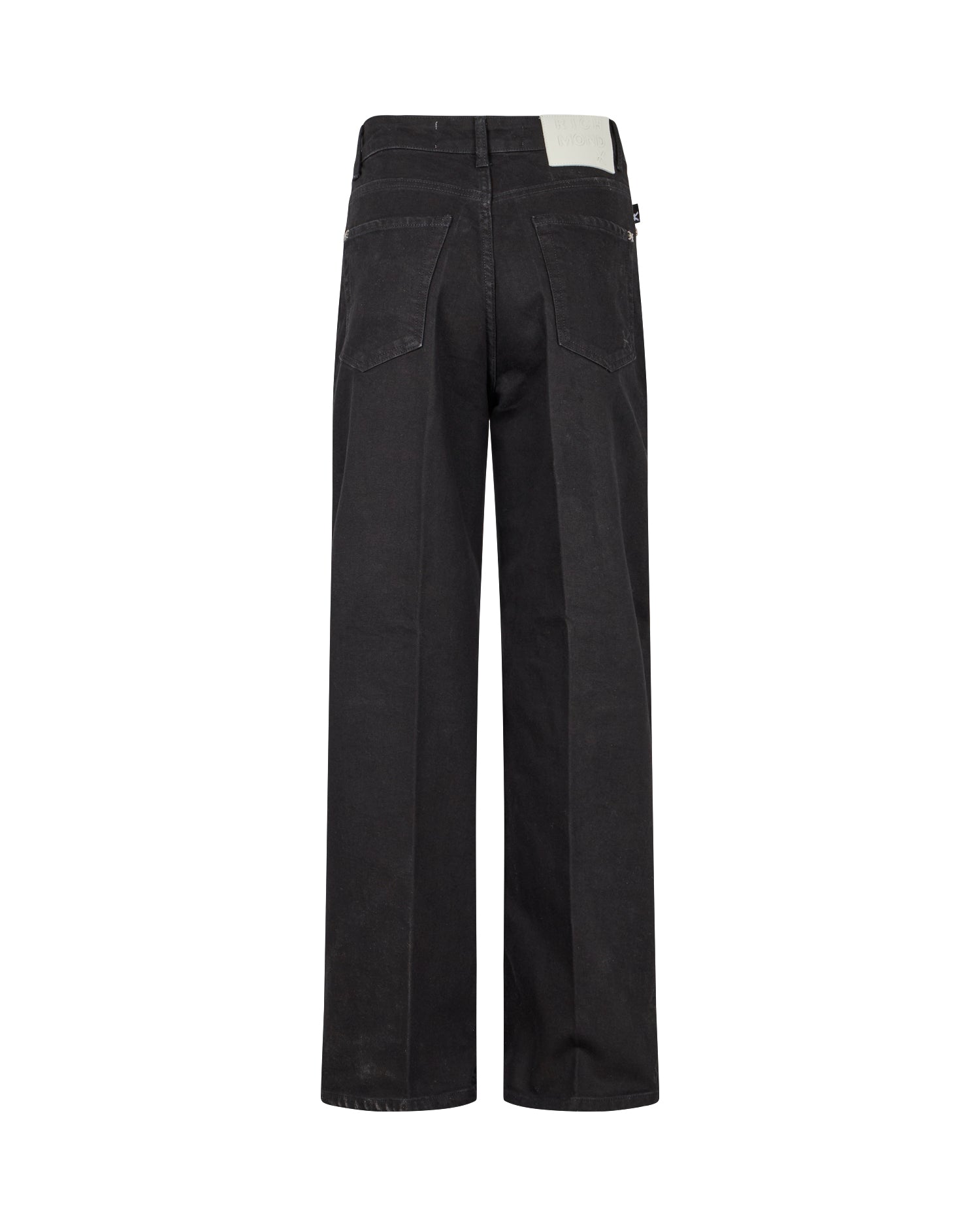 Jeans a Gamba Larga con Patch Logo