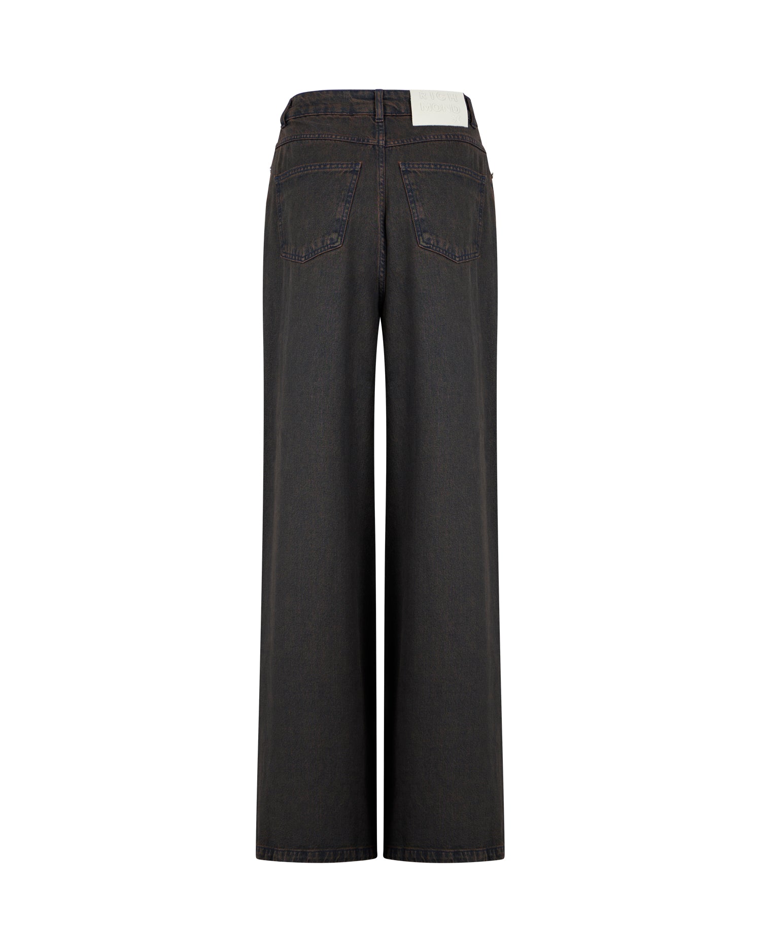 Jeans a Gamba Larga con Cuciture a Contrasto