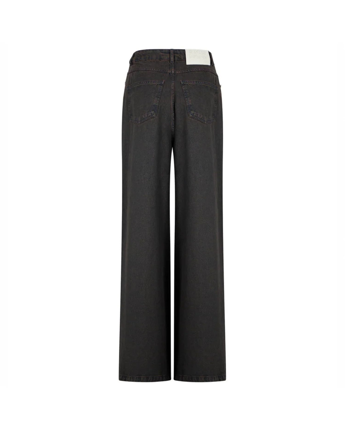 Jeans a Gamba Larga con Cuciture a Contrasto