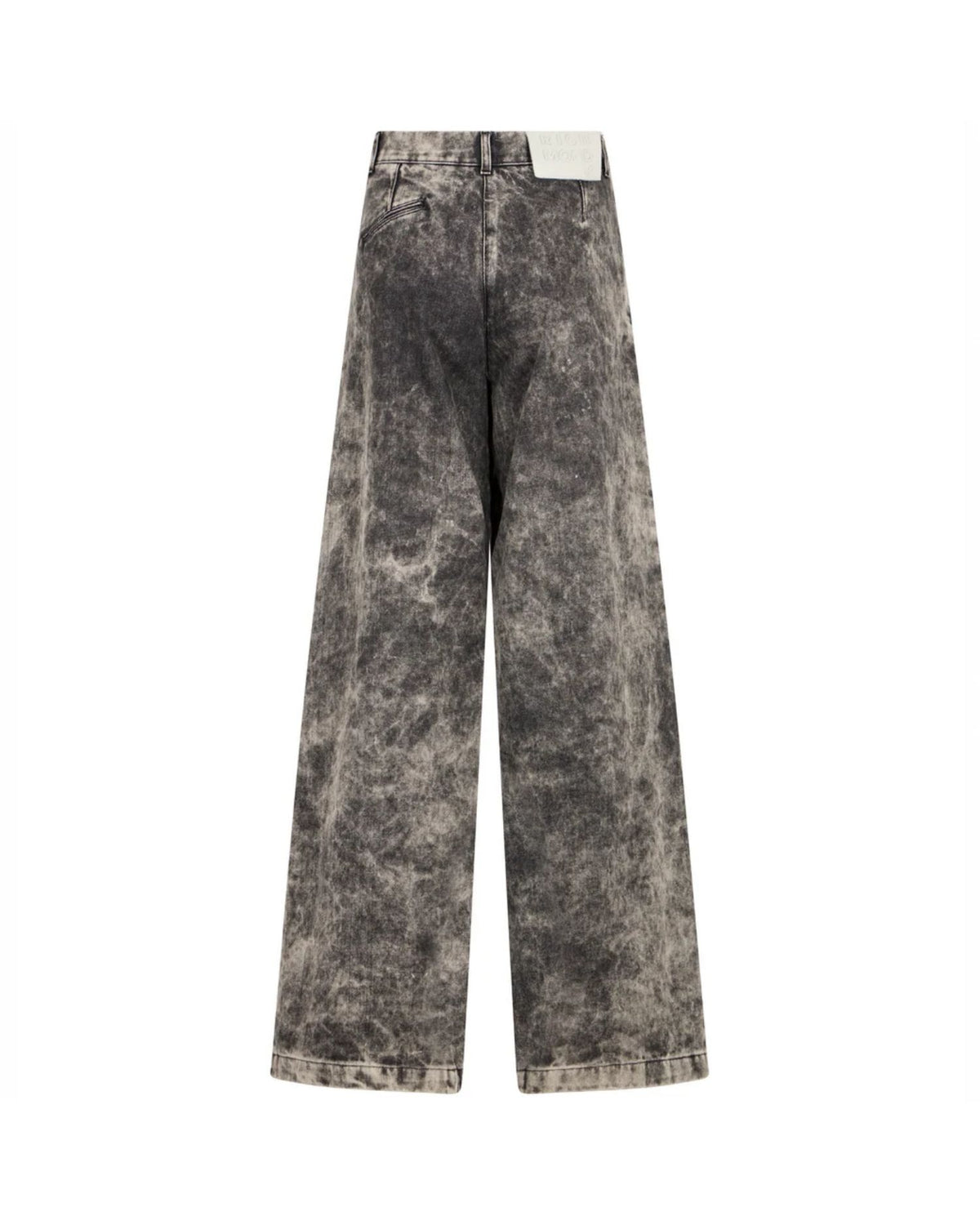 Jeans a Gamba Larga con Pince e Lavaggio Acid