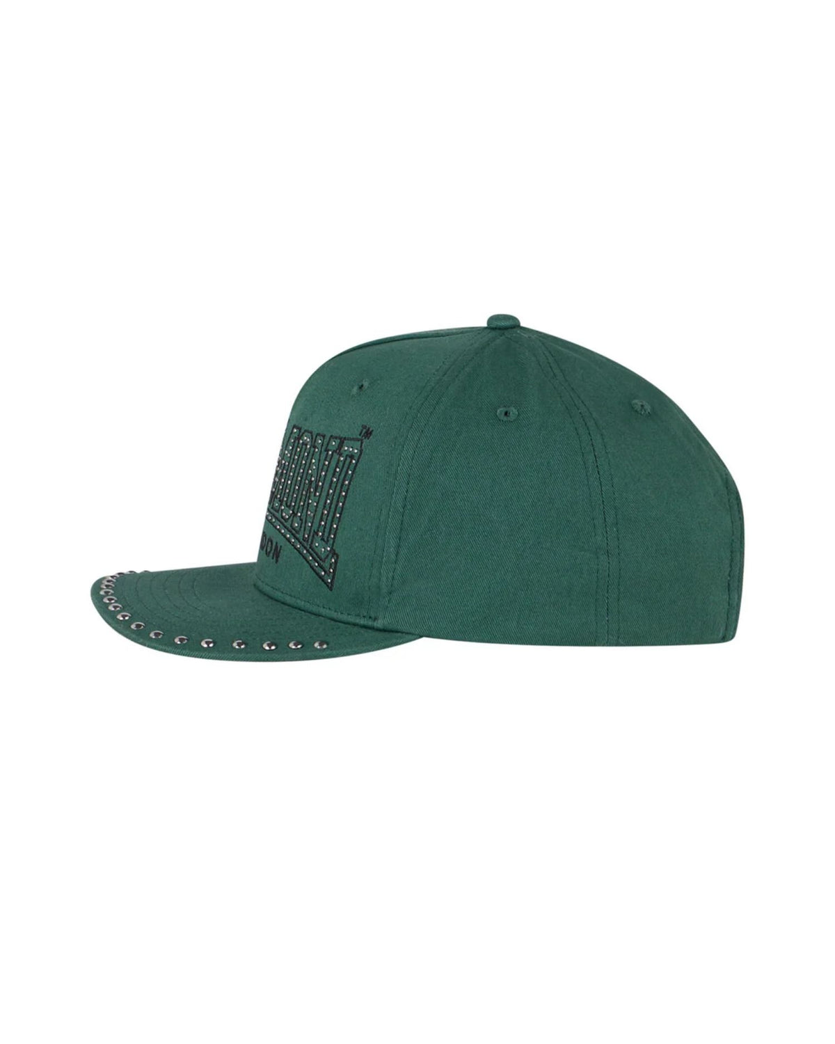 Cappello da Baseball con Logo Borchiato e Visiera Piatta