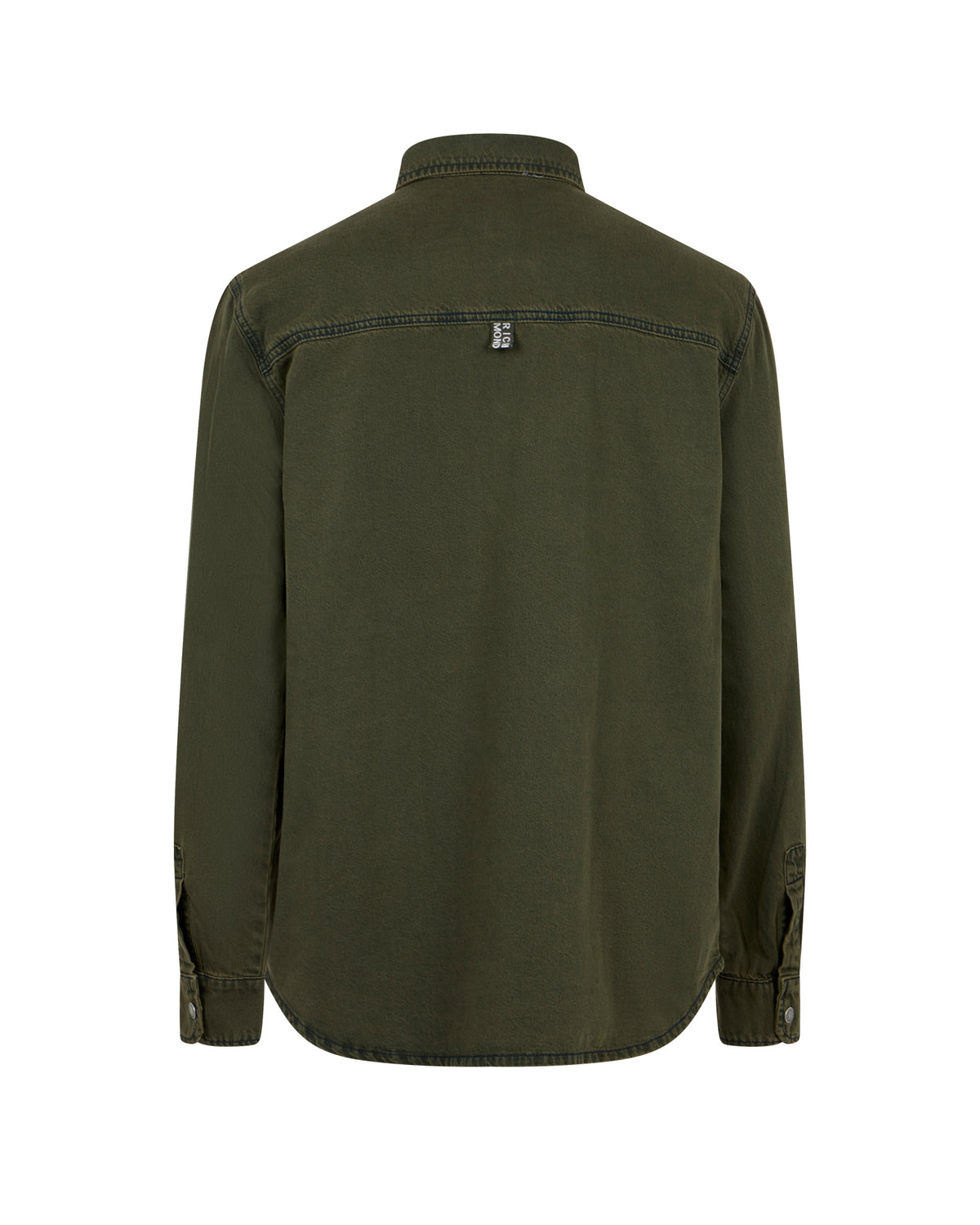 Camicia con Tasche Sfrangiate e Logo Ricamato