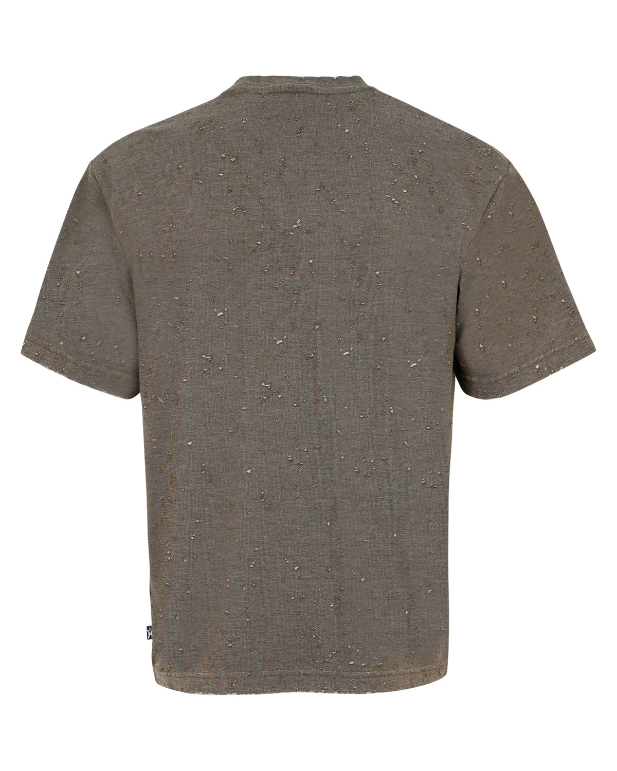 T-shirt a Girocollo con Logo e Texture Fiammata