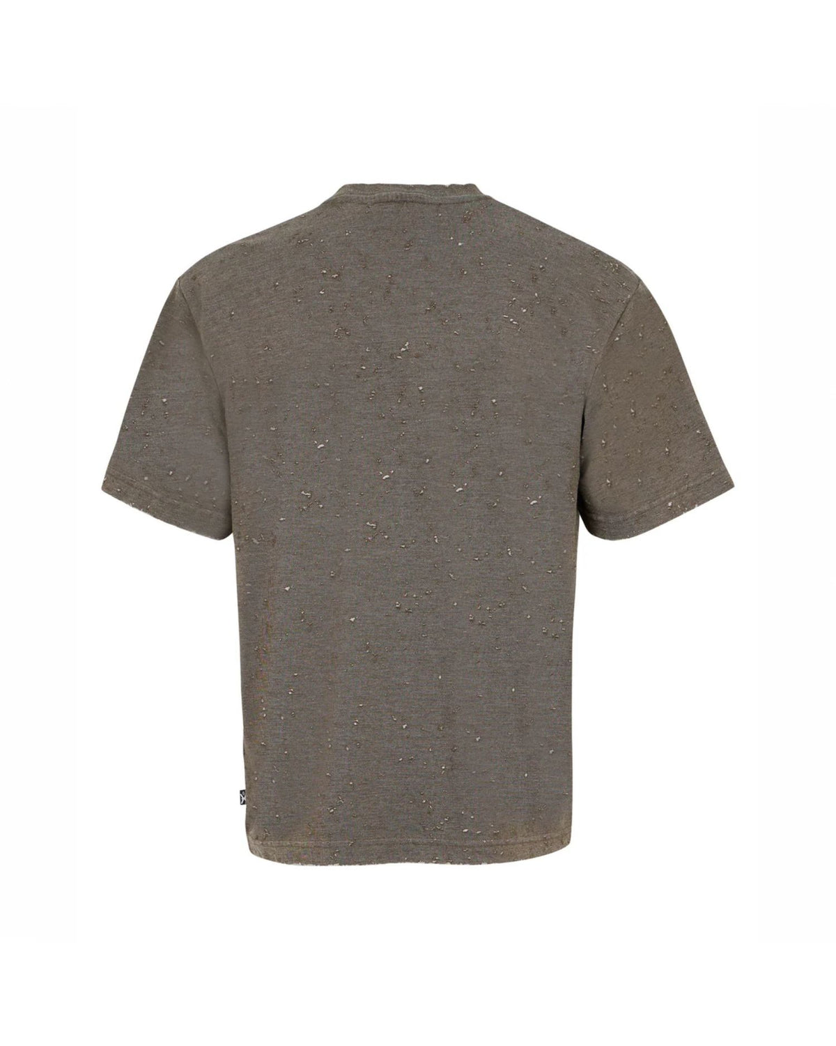 T-shirt a Girocollo con Logo e Texture Fiammata