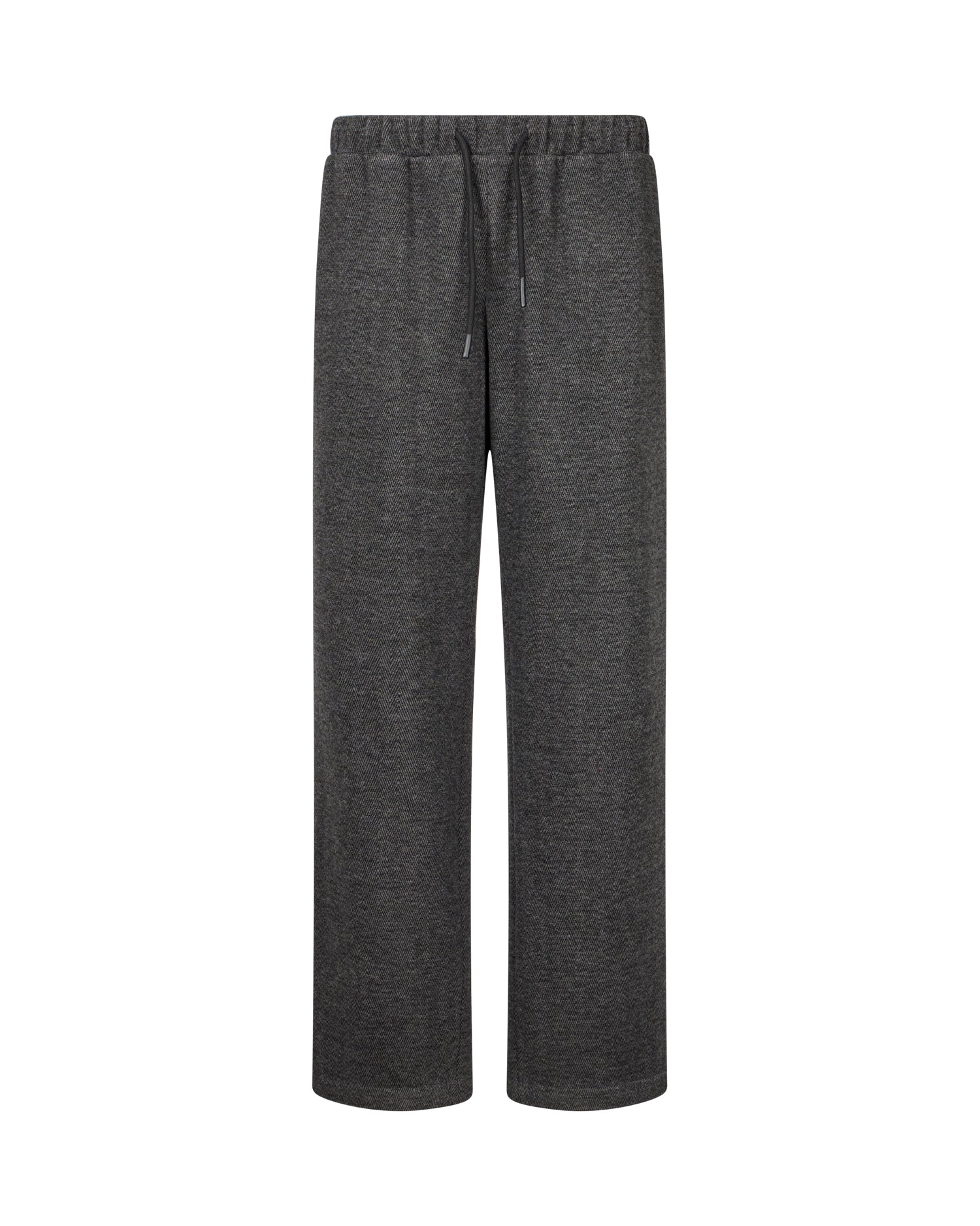Pantaloni a Gamba Dritta con Coulisse e Motivo Chevron