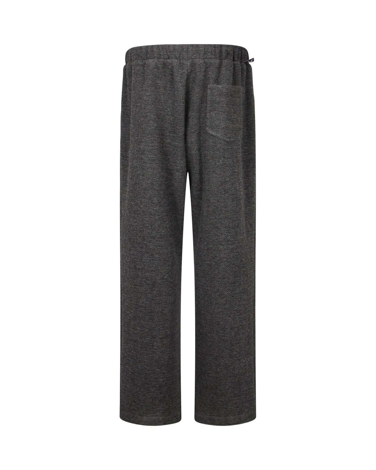 Pantaloni a Gamba Dritta con Coulisse e Motivo Chevron