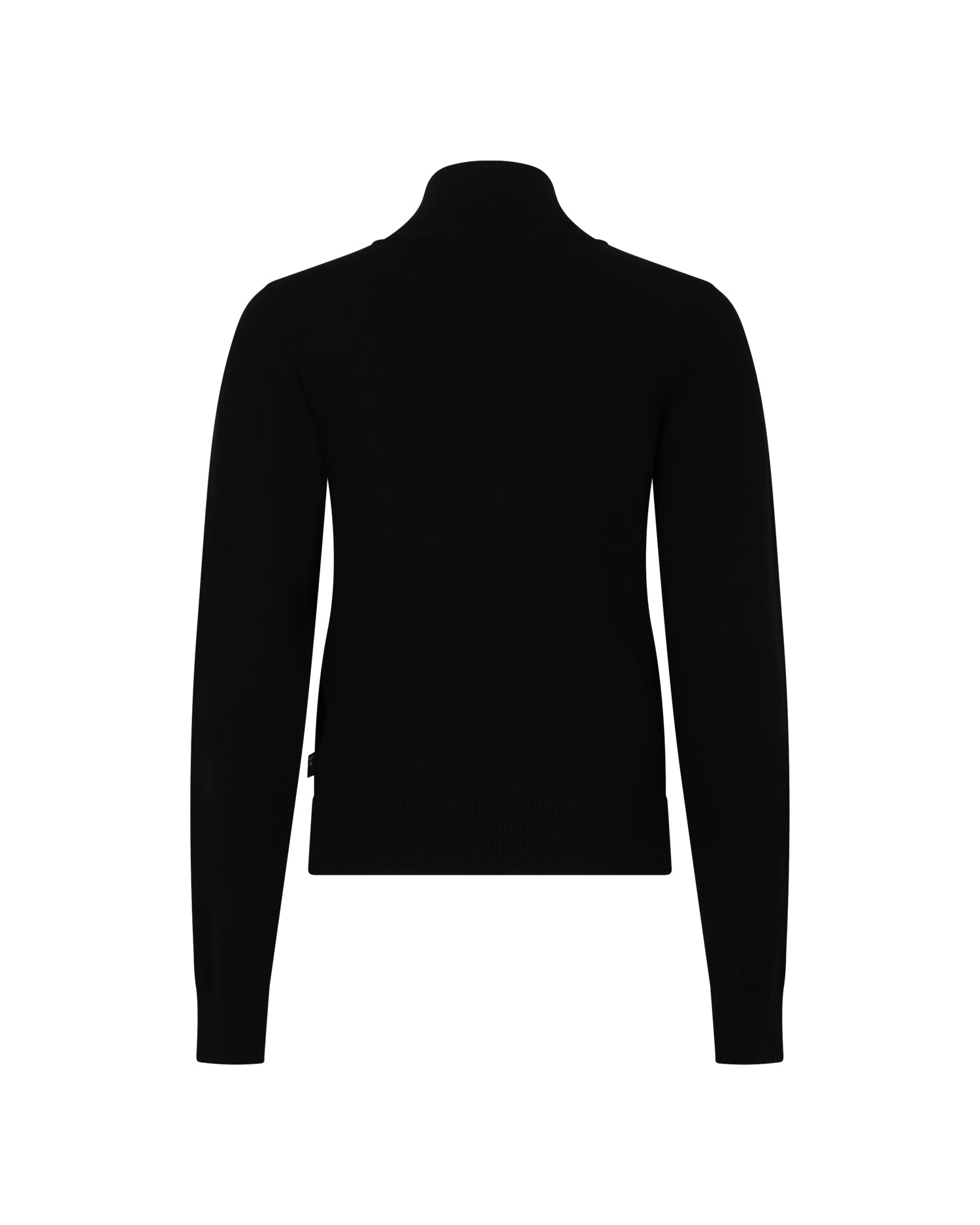 Maglia a Collo Alto con Mezza Zip e Logo Strass