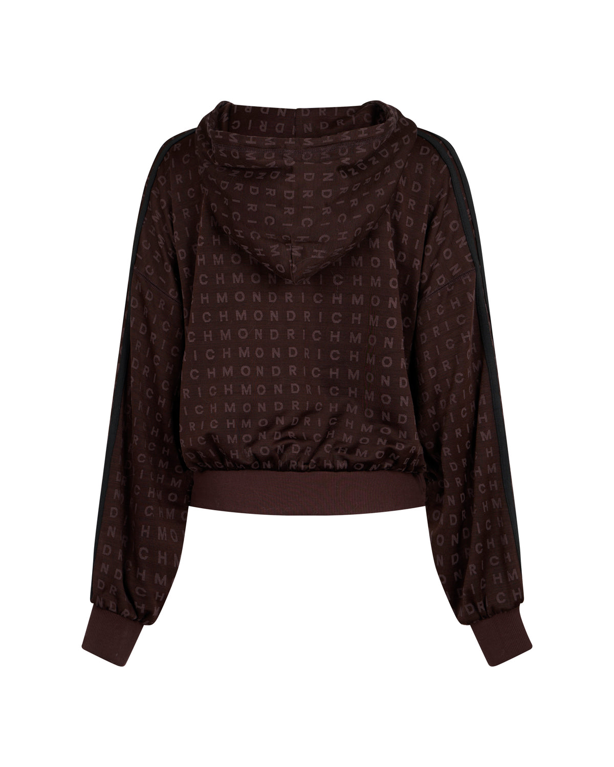 Felpa Cropped con Zip, Fantasia Logo e Bande a Contrasto