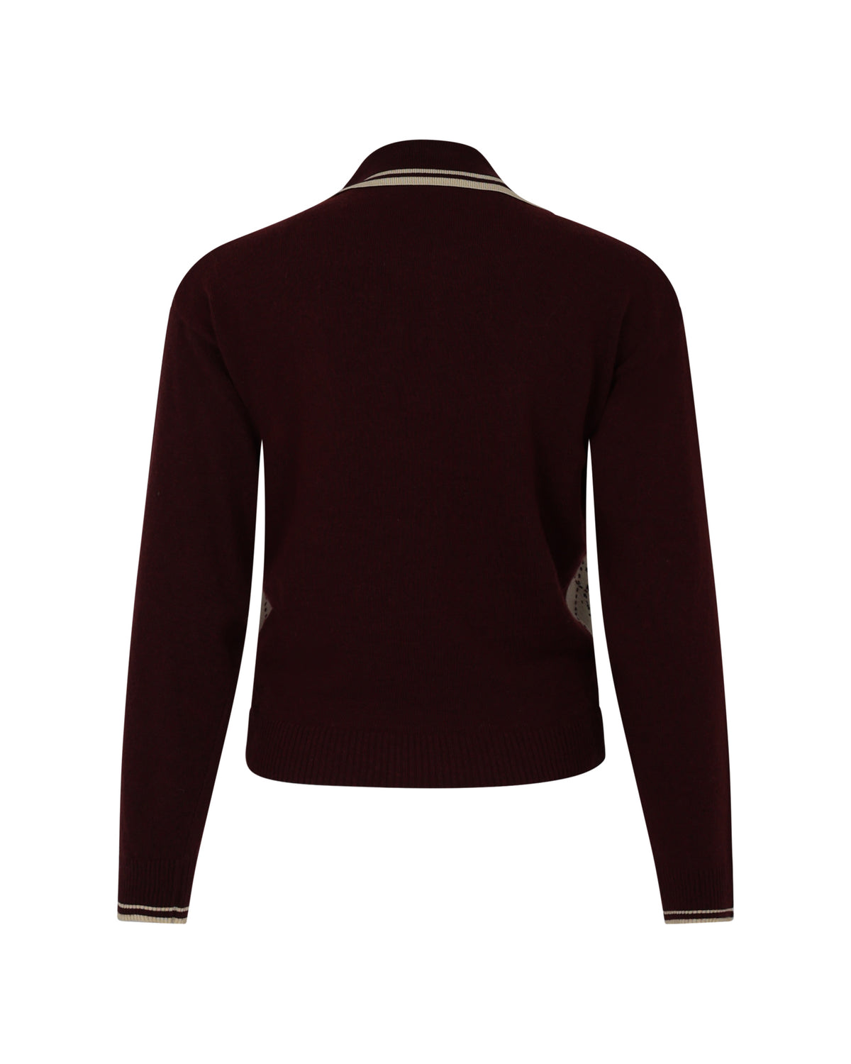 Maglia Polo Jacquard a Rombi con Scollo a V