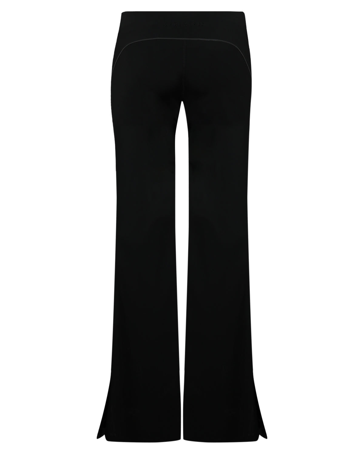 Pantaloni a Zampa Effetto Pelle con Spacchi