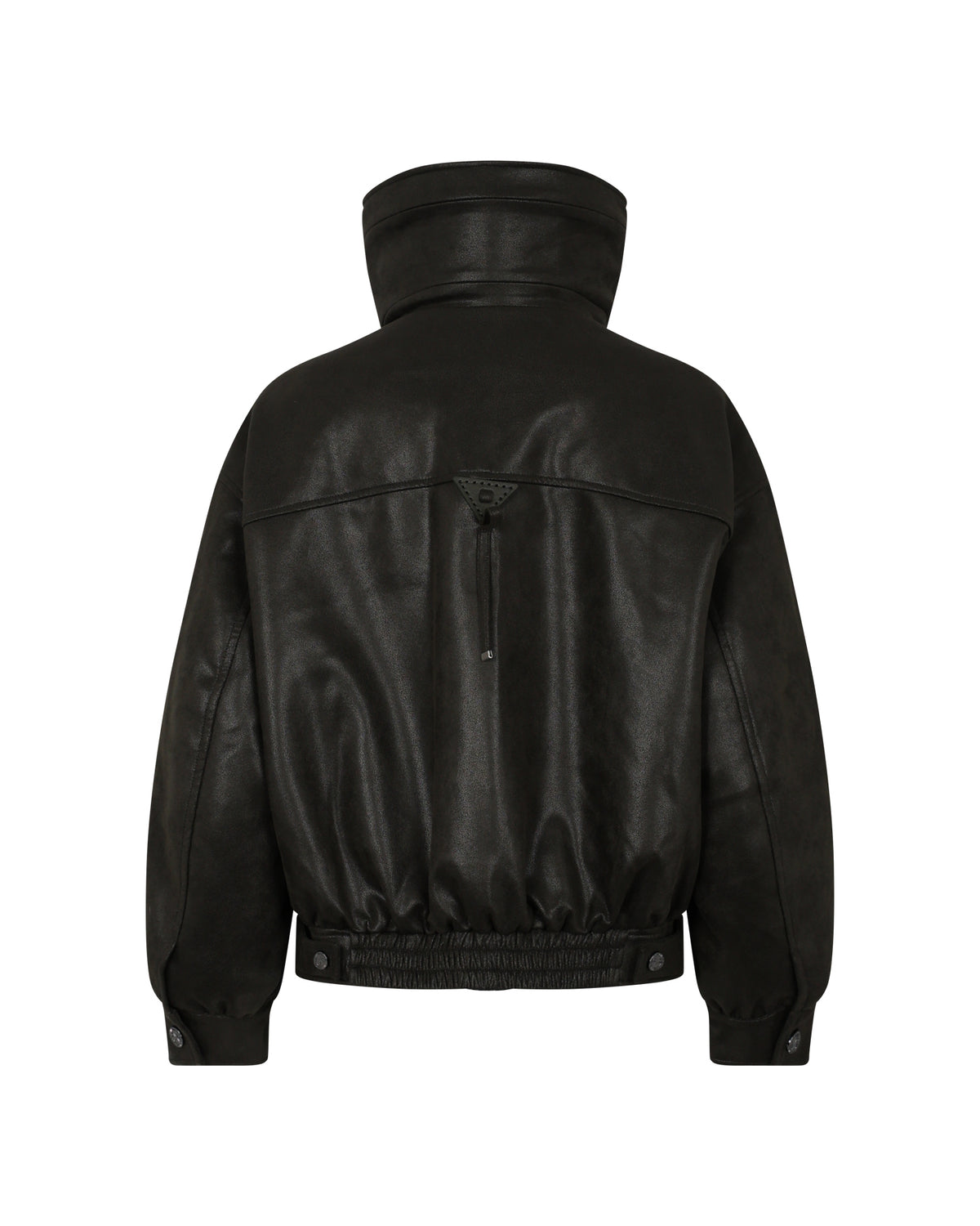 Giubbotto Bomber con Collo Alto in Ecopelliccia