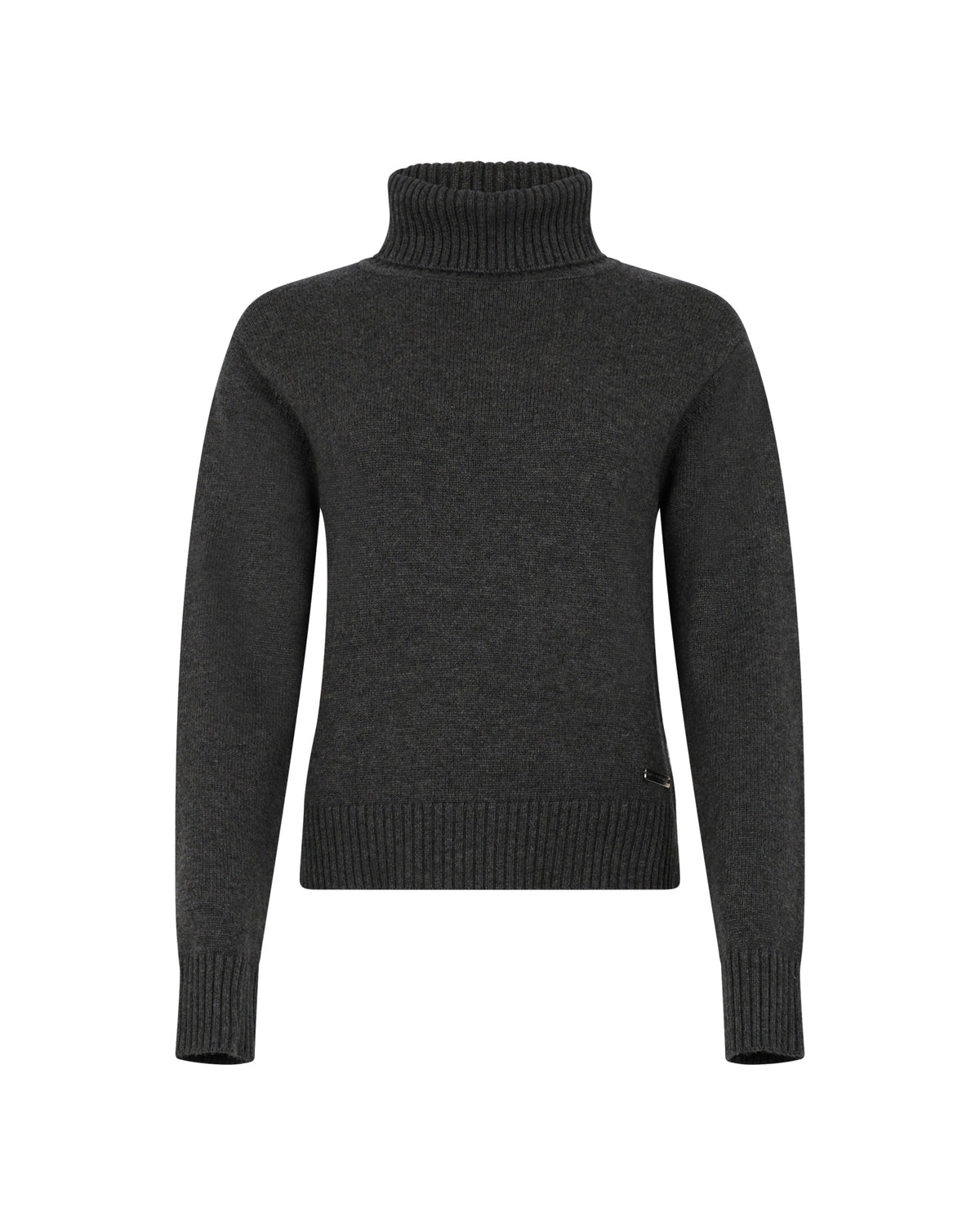 Maglia Dolcevita con Finiture a Costine e Logo