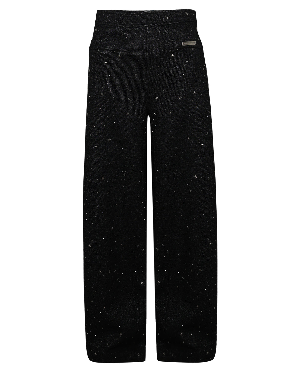Pantaloni a Palazzo a Vita Alta Effetto Tweed