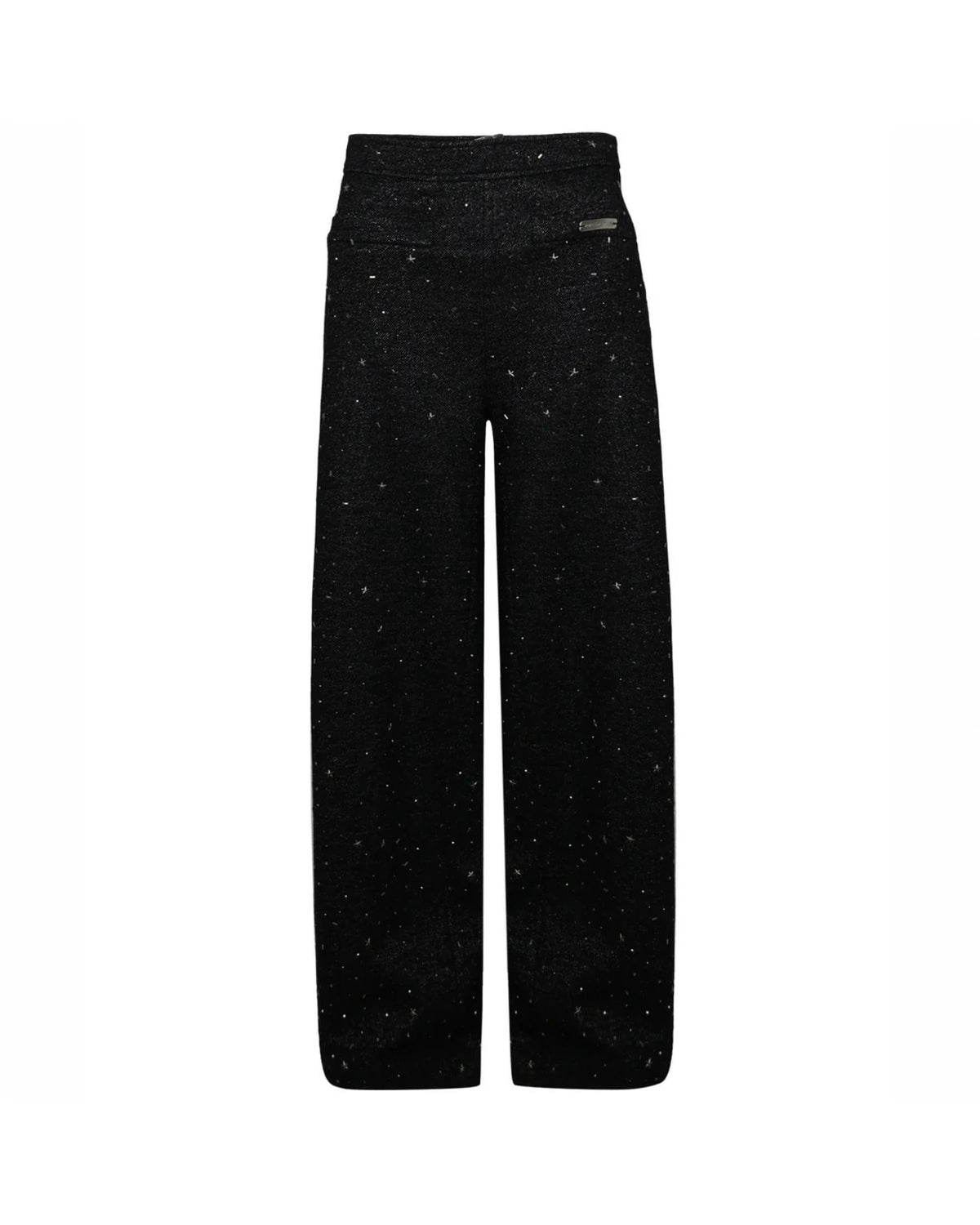 Pantaloni a Palazzo a Vita Alta Effetto Tweed