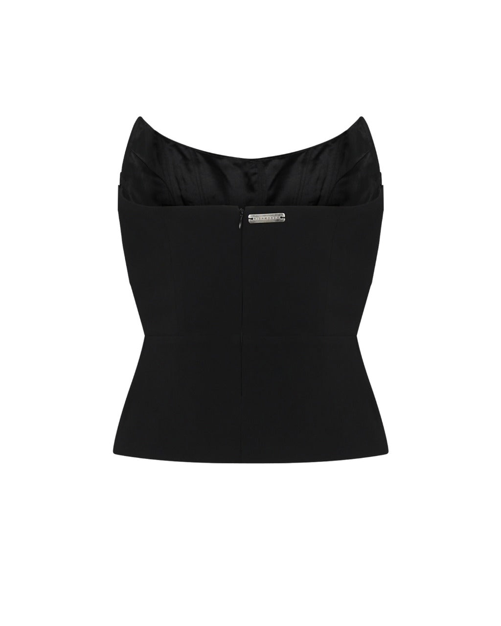 Top Bustier Drappeggiato con Inserto in Rete