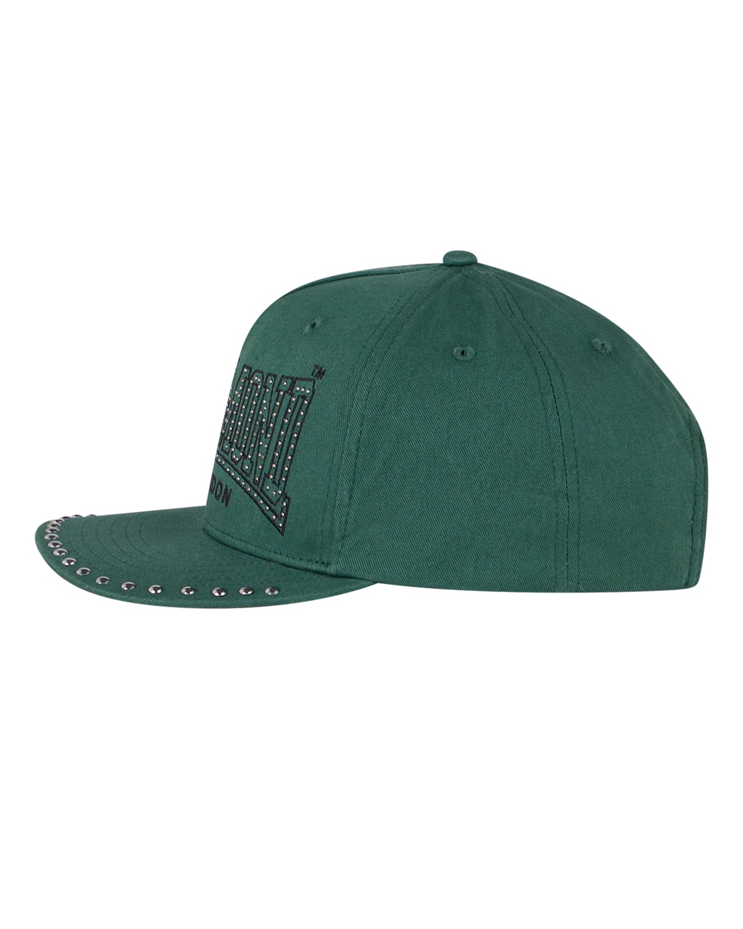 Cappello da Baseball con Logo Borchiato e Visiera Piatta