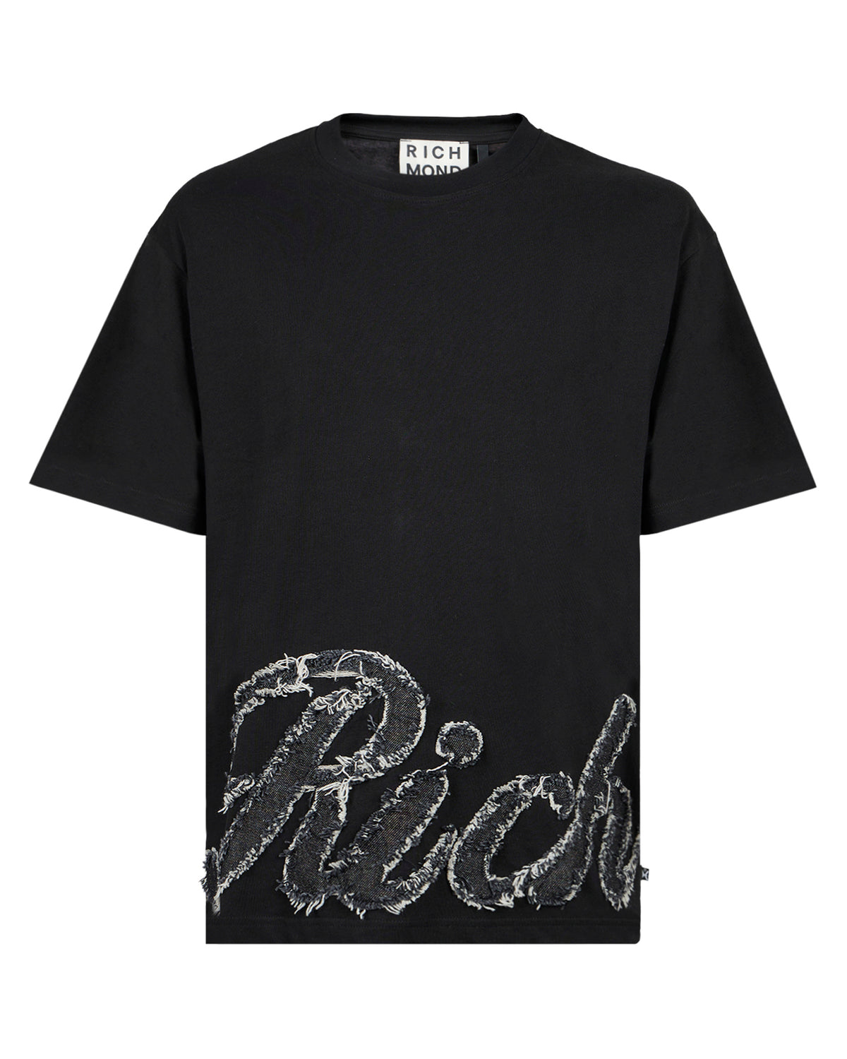 T-shirt con Maxi Logo Effetto Frayed