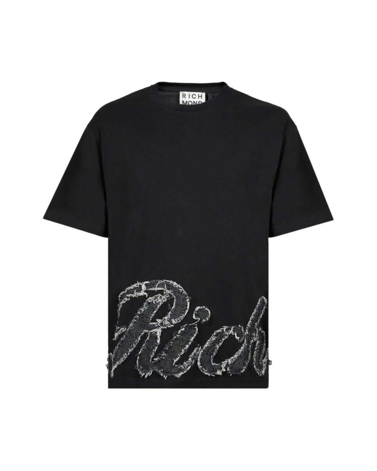 T-shirt con Maxi Logo Effetto Frayed