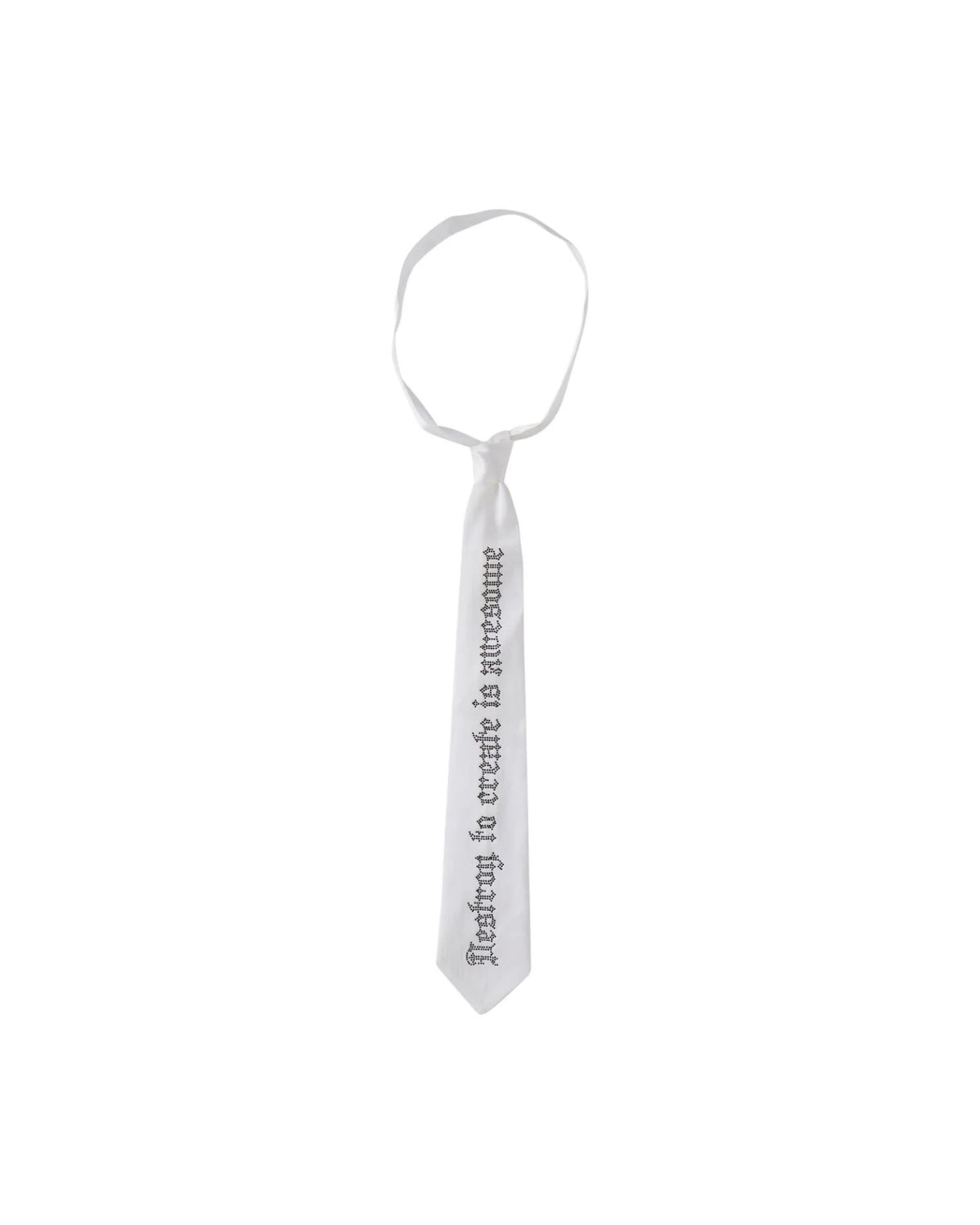 Cravatta in Seta con Stampa Lettering Gotico